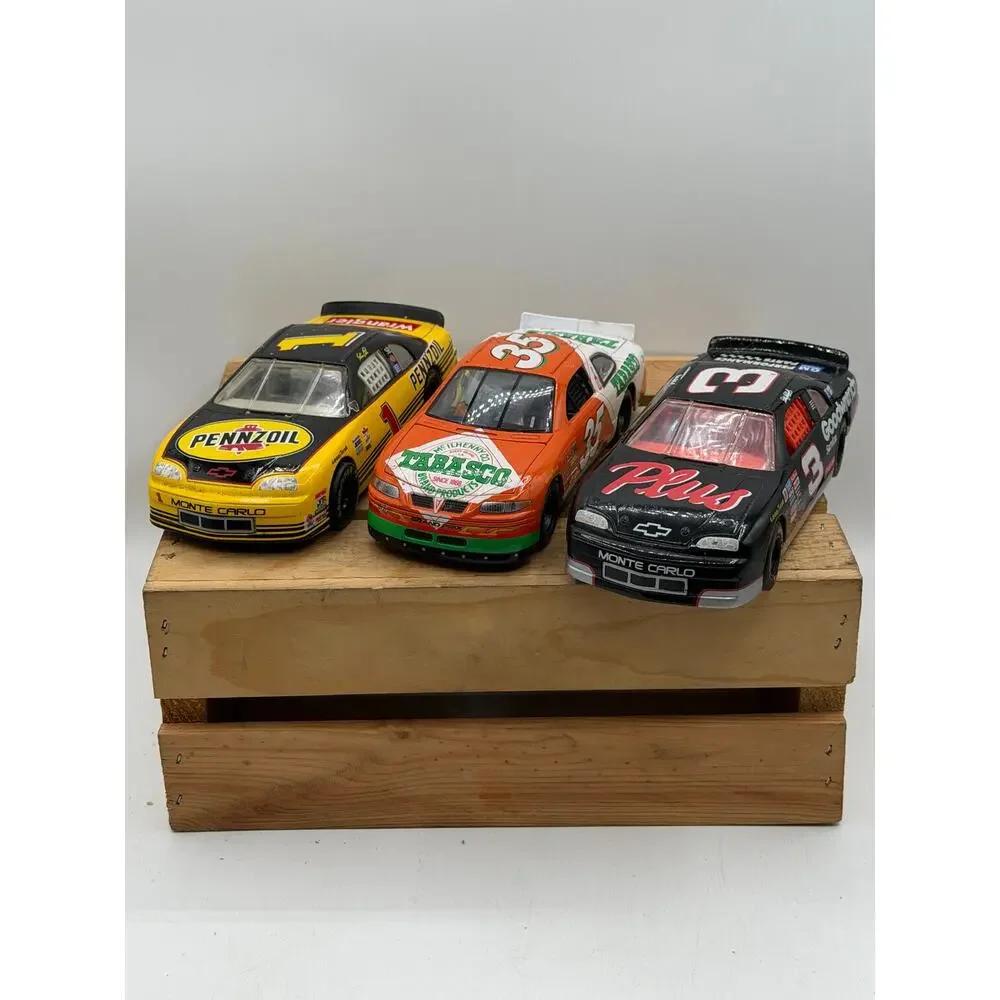 Vintage 1/24 Scale NASCAR Die-Cast Lot:#1 Pennzoil, #35 Tabasco,#3 GM Goodwrench
